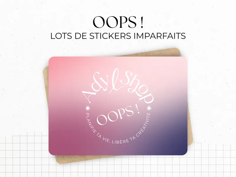 Lot "OOPS" - Lot de 5 planches de stickers (minimum) présentant quelques défauts mais utilisables - Bullet Journal & Planner - Journaling