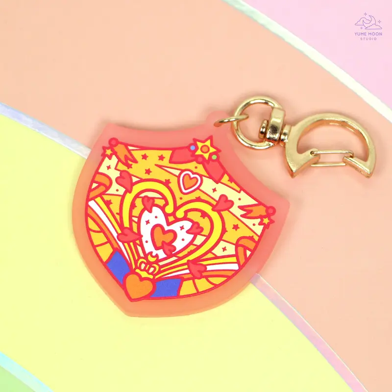 Love Shield Pink Frosted Acrylic Charm