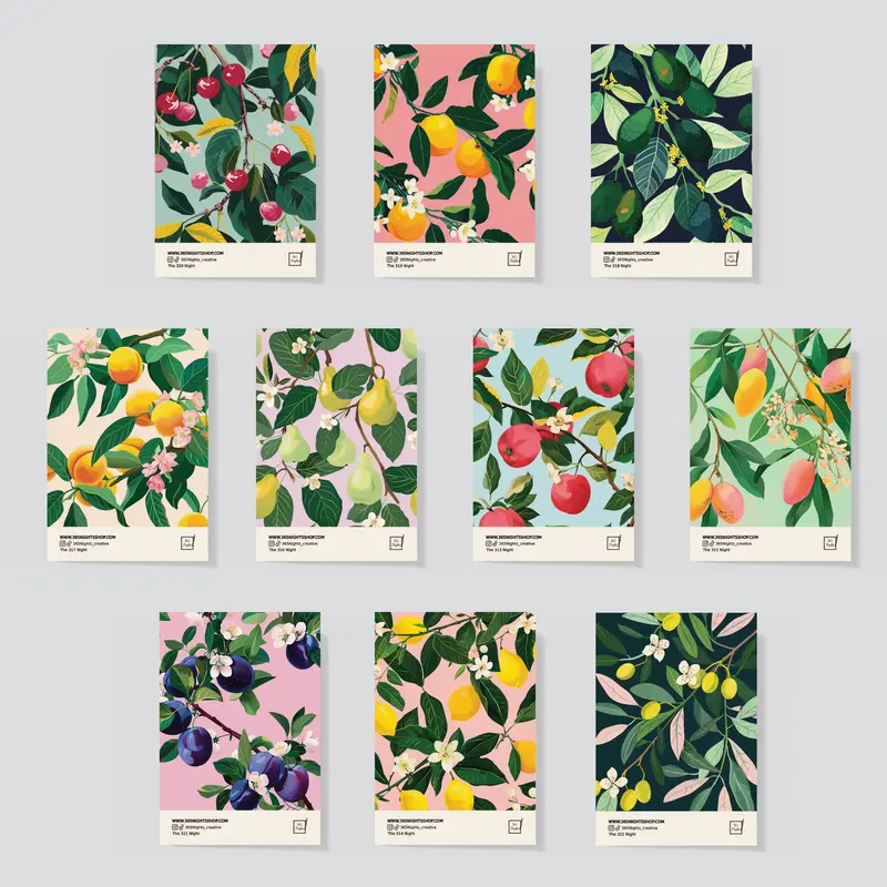 Luscious Woods - Fruit Trees Washi Paper Set