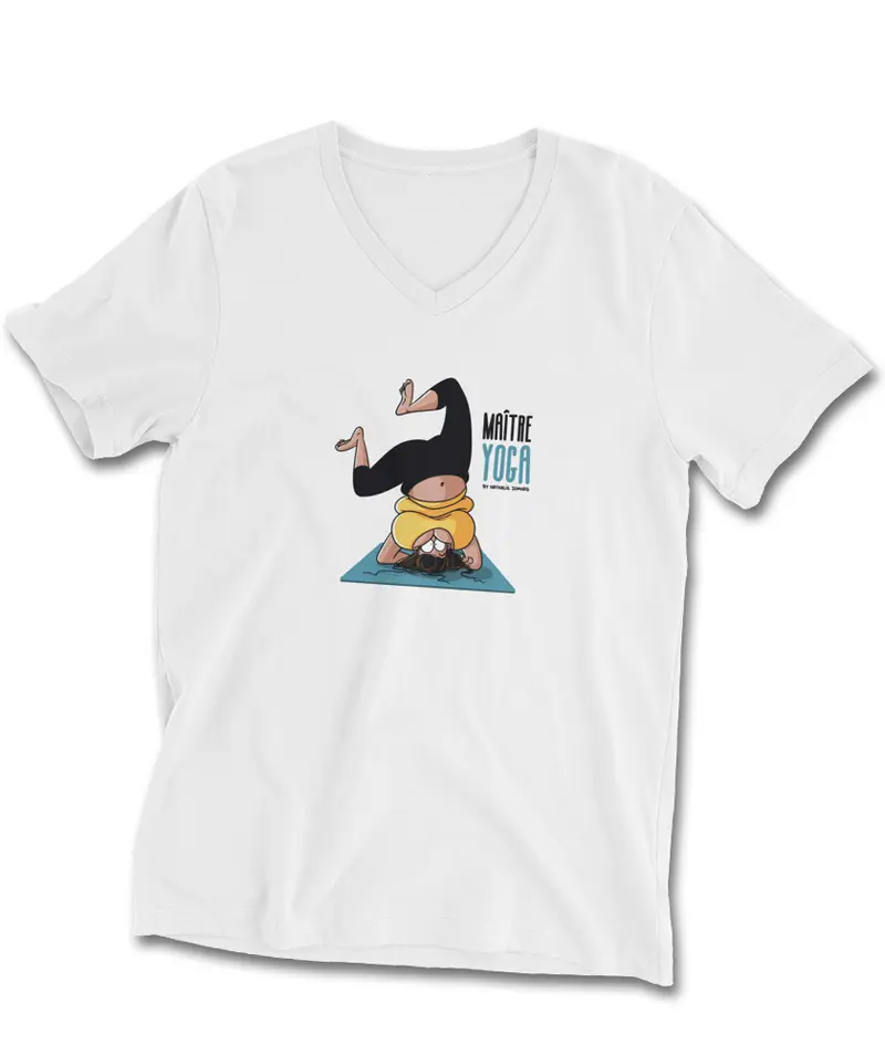 Maître Yoga by Nathalie Jomard - T-shirt Unisexe à Col V