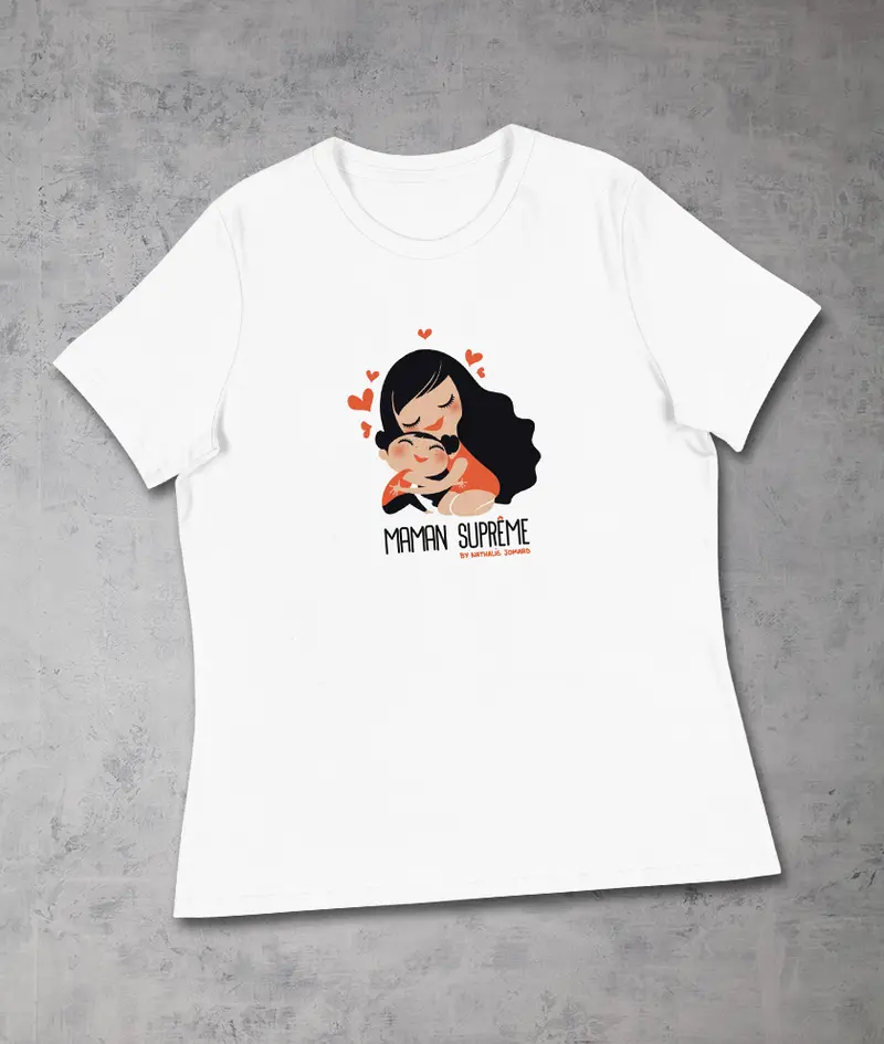 Maman suprême by Nathalie Jomard - T-shirt Décontracté pour Femme