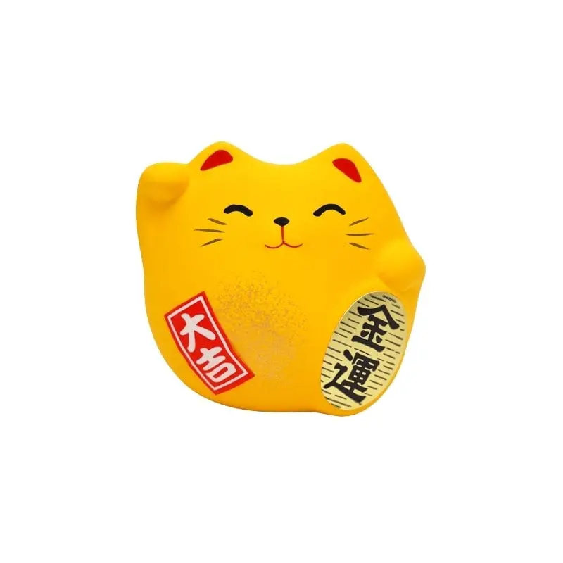 Maneki Neko Redondo Amarillo