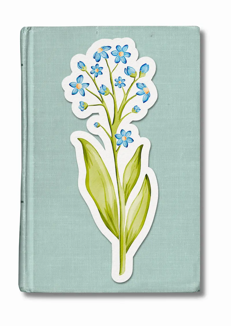 Marque-page illustré "Myosotis"