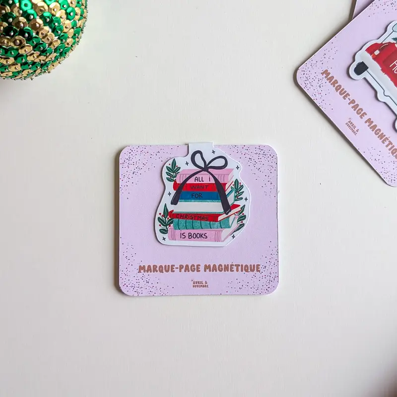Marque-Page Magnétique - All i want for christmas is books
