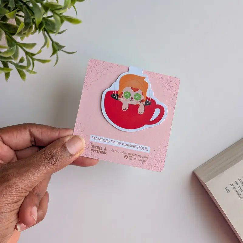 Marque-Page Magnétique – Chat-puccino
