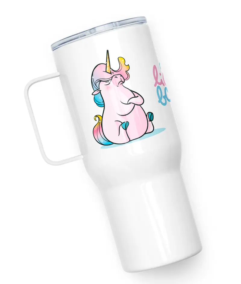 Même les licornes boudent, by Nathalie Jomard - Mug nomade avec anse