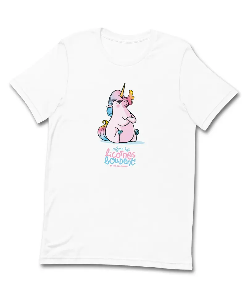 Même les licornes boudent, By Nathalie Jomard - T-shirt premium unisexe à col rond