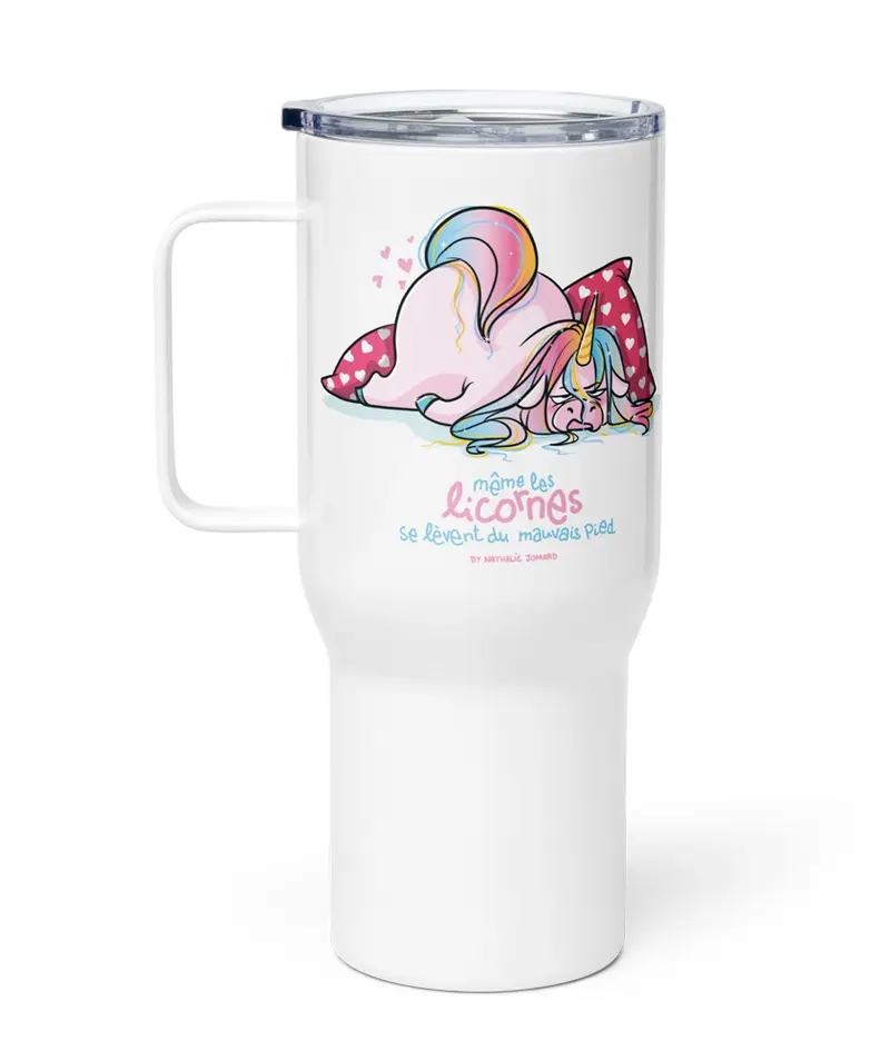 Même les licornes se lèvent du mauvais pied, by Nathalie Jomard - Mug avec anse