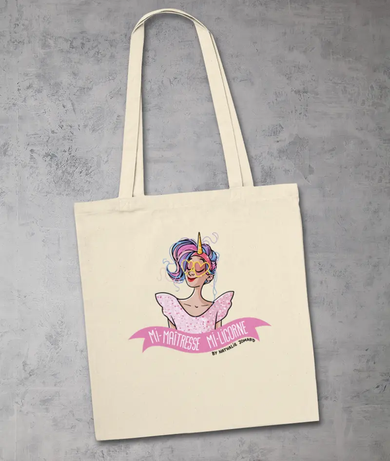 Mi-Maîtresse Mi-Licorne by Nathalie Jomard - Tote bag Premium