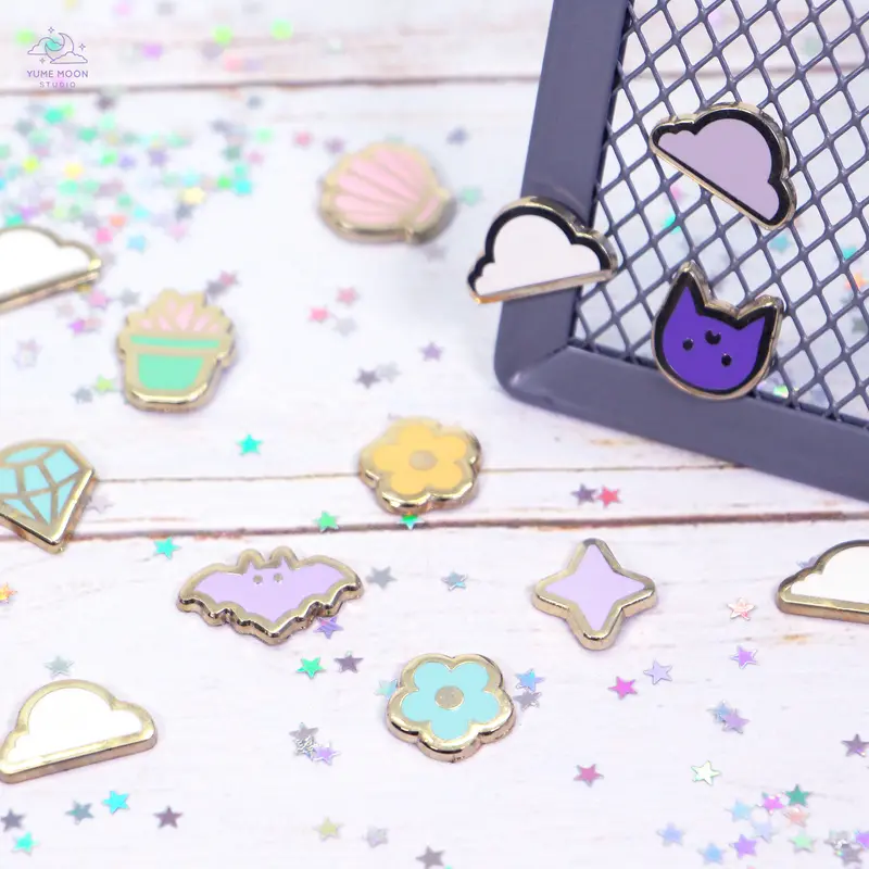 Mini Enamel Magnets - random set of 4
