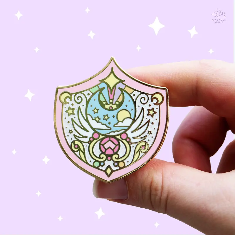 Moon Shield Enamel Pin