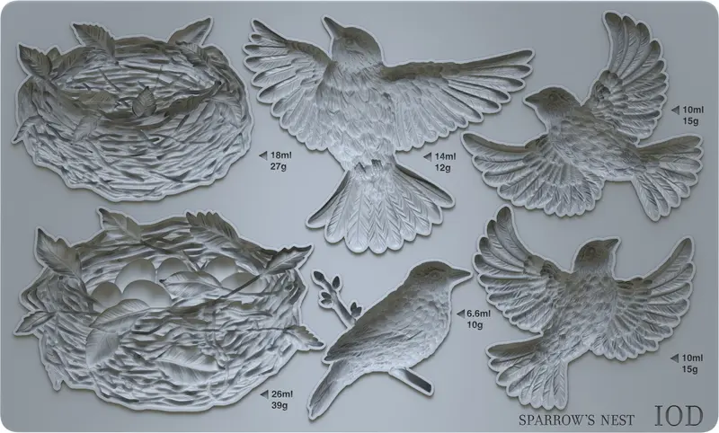 Moule en silicone Nid de moineau par Iron Orchid Designs 2025 Spring Release