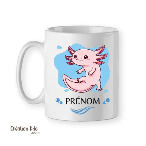 Mug aquariophilie Axolotl Tasse en céramique personnalisé prénom