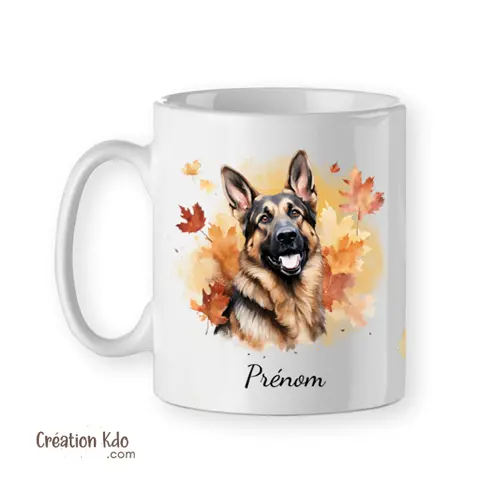 Mug Berger Allemand tasse automne chien portrait