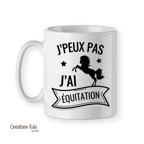 Mug cheval J'peux pas j'ai équitation tasse cadeau chevaux cavalière / cavalier