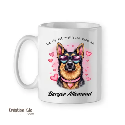 Mug La vie est meilleure avec un Berger Allemand tasse chien