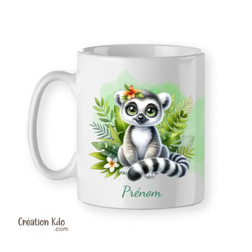 Mug Lémurien tasse personnalisée prénom cadeau enfant