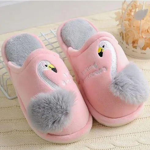 Mules Chaussons Flamant Rose Femme