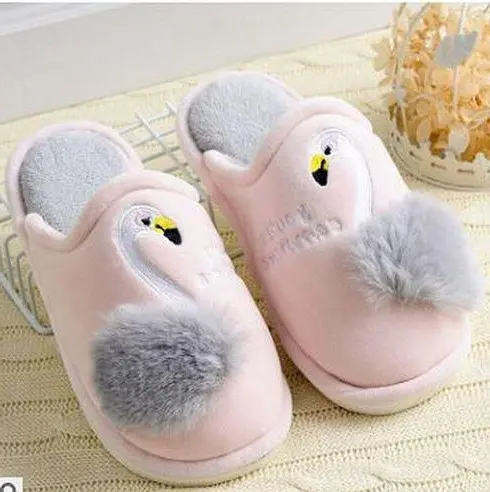 Mules Chaussons Flamant Rose Fille