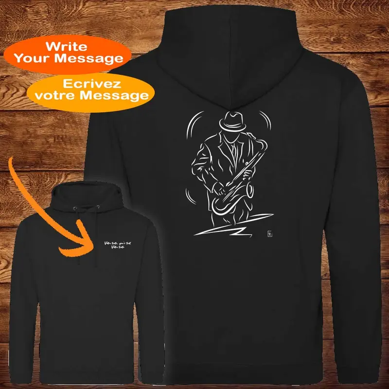 Musicien saxophone Jazz Graphisme sur Sweat-shirt