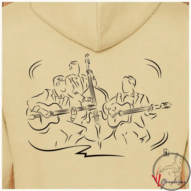Musiciens Jazz Graphisme sur Sweat-Shirt