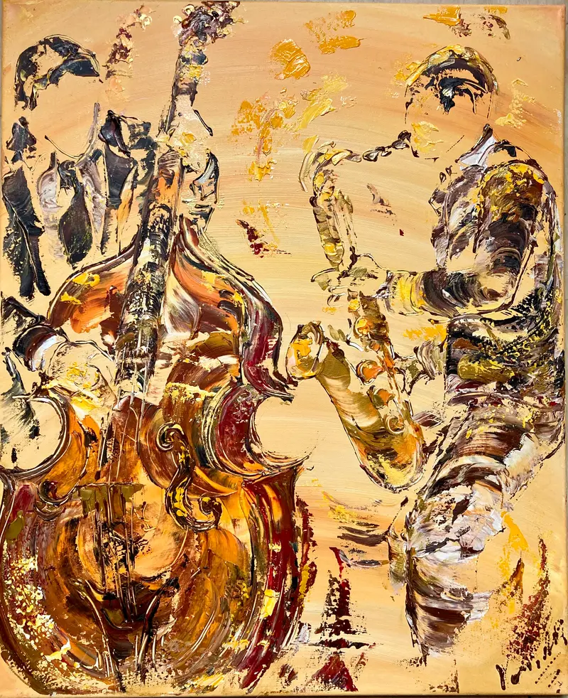 Musiciens Jazz - Peinture sur toile 50x61cm