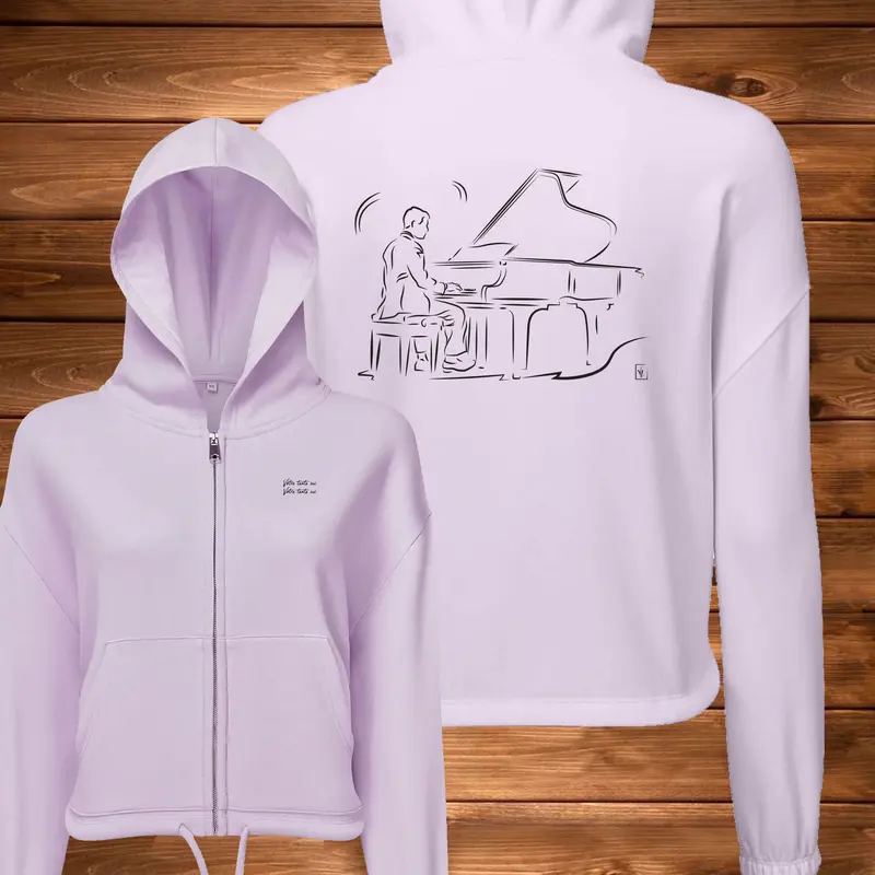Musique piano classique Graphisme sur veste sweat femme