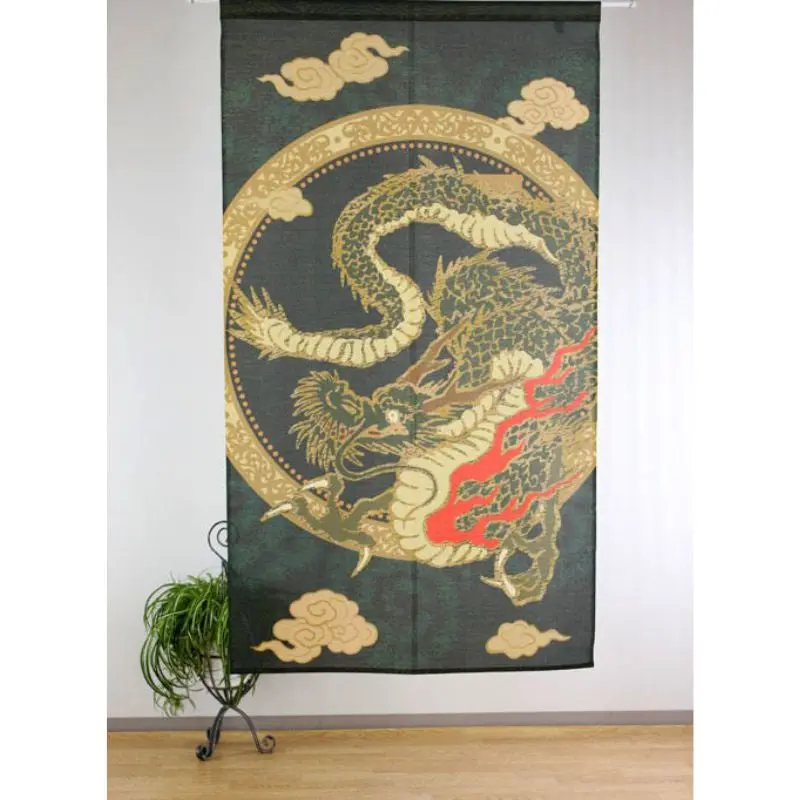 Noren Japonés Dragón Oro