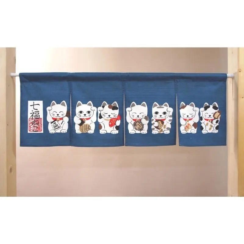 Noren Maneki Neko Corto Azul