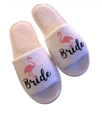 Pantoufles Mariée Flamant Rose