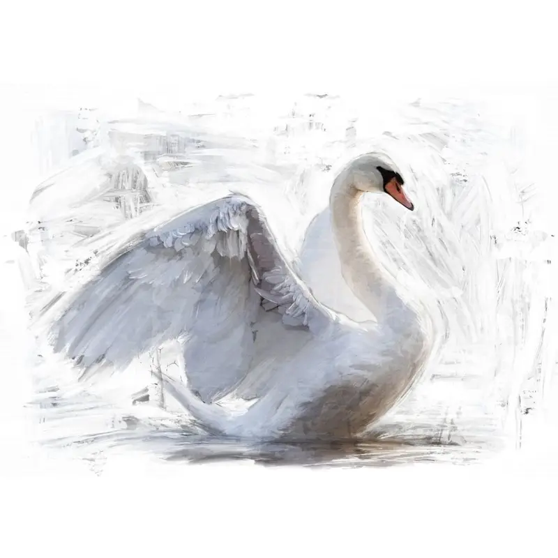 Papier de découpage, cygne inversé, menthe par Michelle