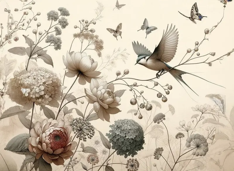 Papier de découpage de fleurs pâles par Mint
