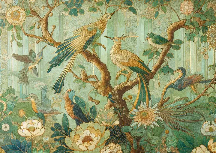 Papier de découpage de tapisserie verte par Mint