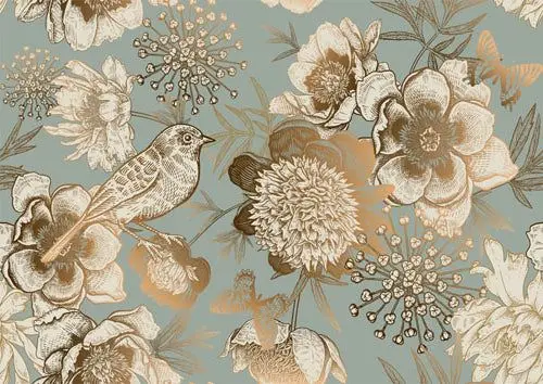 Papier de découpage d'oiseaux en aluminium menthe par Michelle