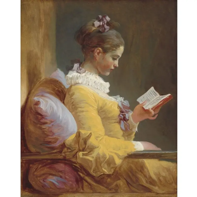Papier de découpage, lecture inversée de jeune fille, menthe par Michelle