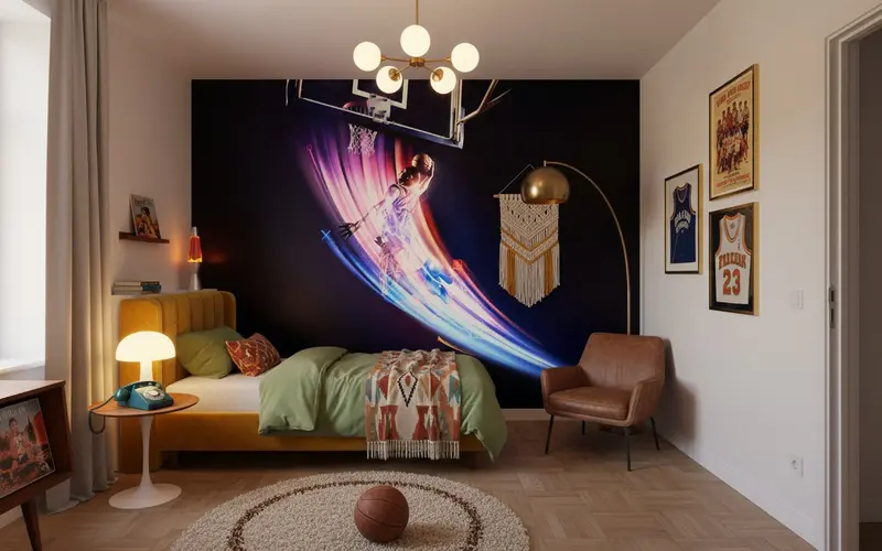 Papier Peint Basket Passion - Déco Murale Sportive Sur Mesure