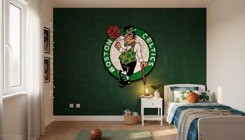 Papier Peint Basketball NBA - Logo Boston Celtics