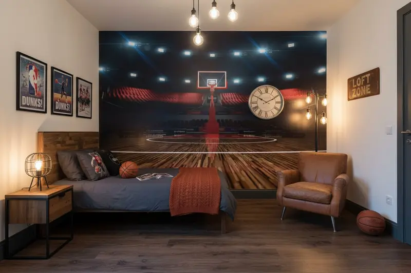 Papier Peint Basketball Sports 3 - Déco Sur-Mesure et Personnalisée