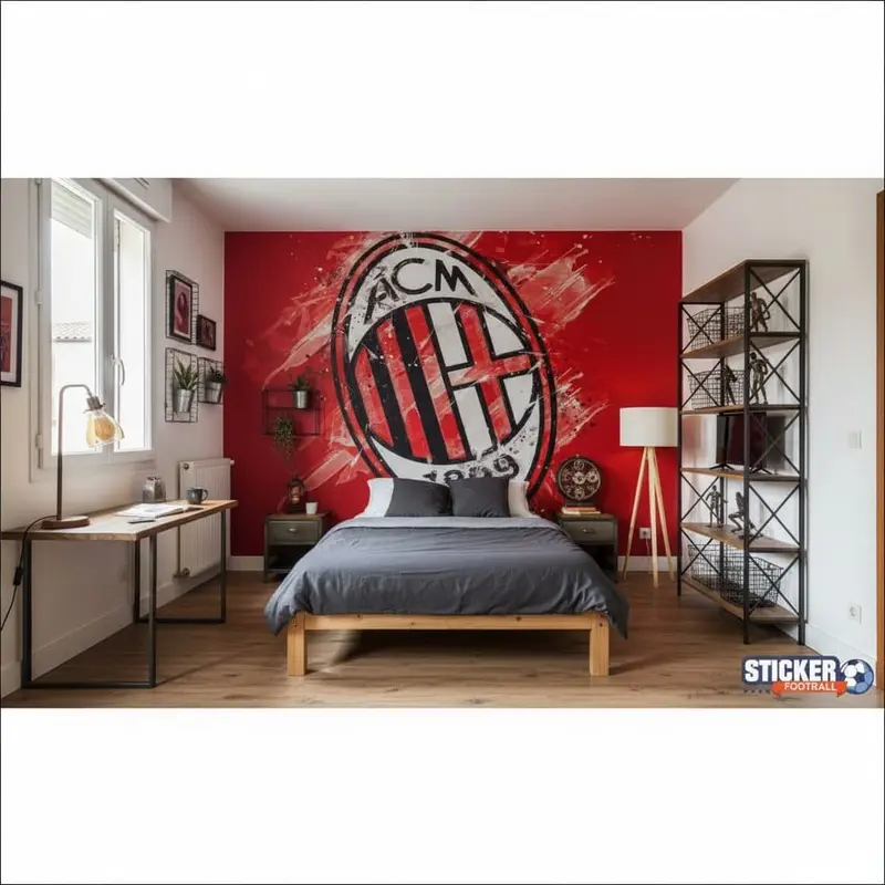 papier peint foot AC Milan paint art