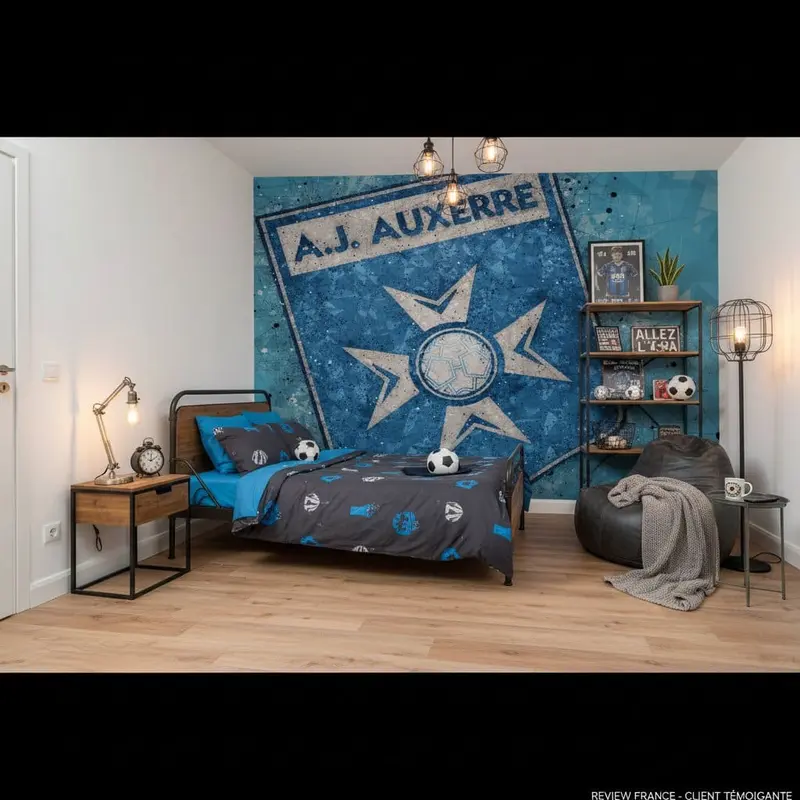 papier peint foot AJ Auxerre logo
