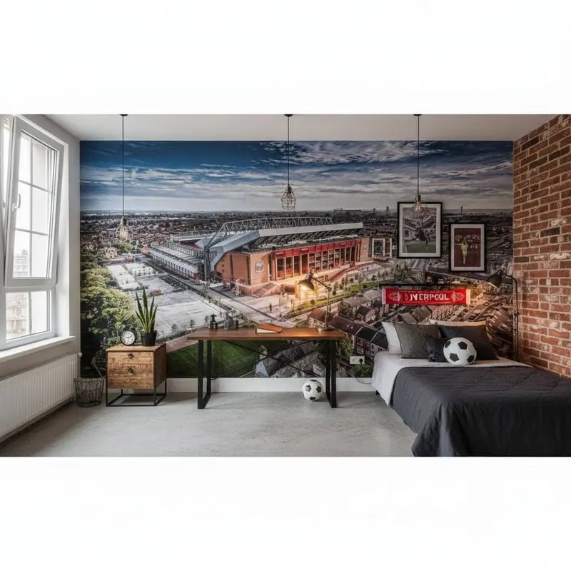 papier peint foot Anfield Liverpool stade deco