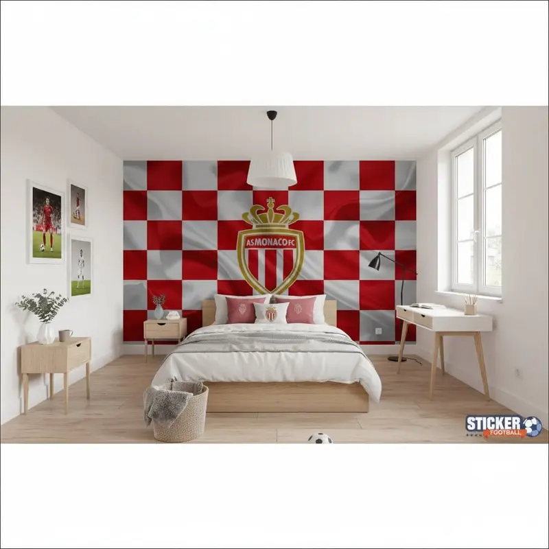 papier peint foot AS Monaco logo effet