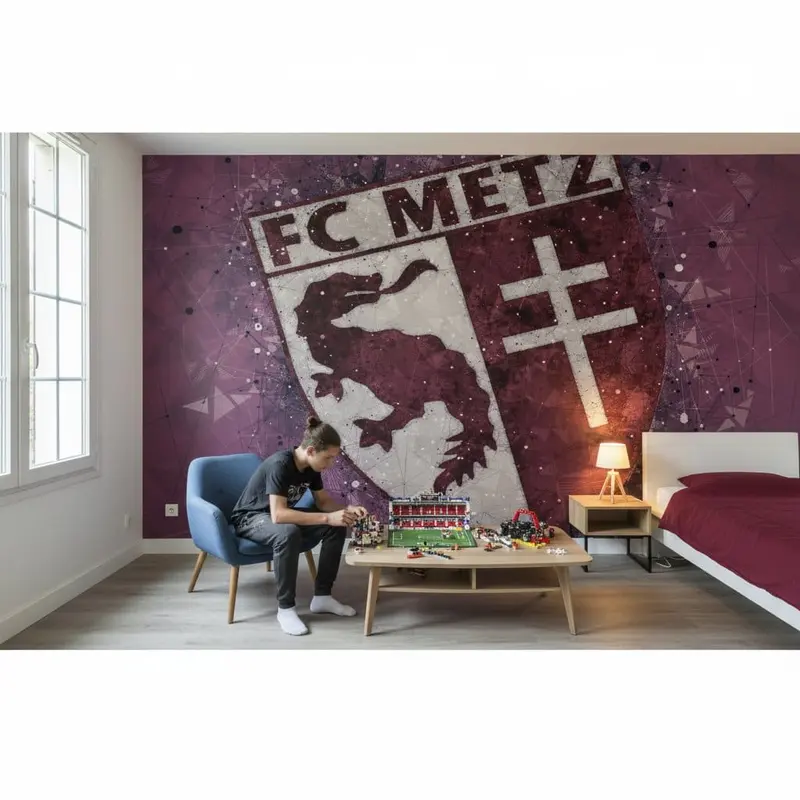 papier peint foot FC Metz artistique deco