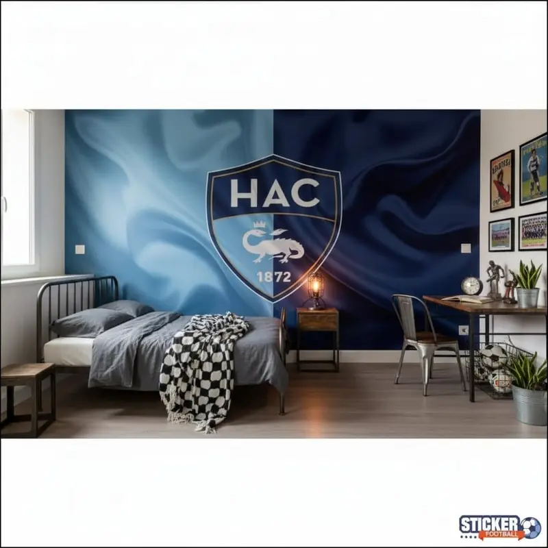 papier peint foot HAC effet drapeau
