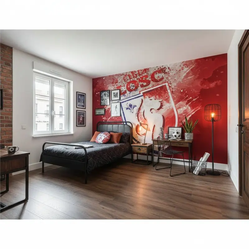 papier peint football Lille LOSC decoration chambre