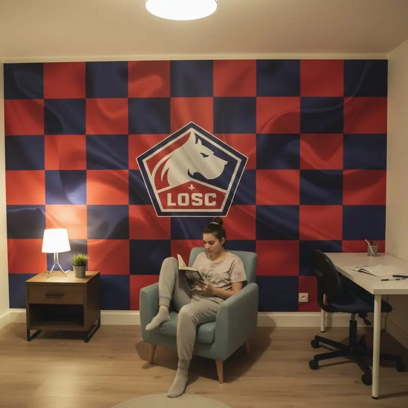 papier peint football Lille LOSC LOGO drapeau