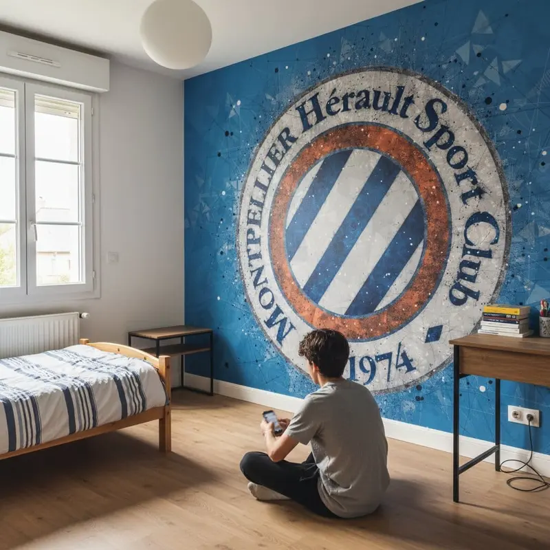 papier peint football Montpellier logo