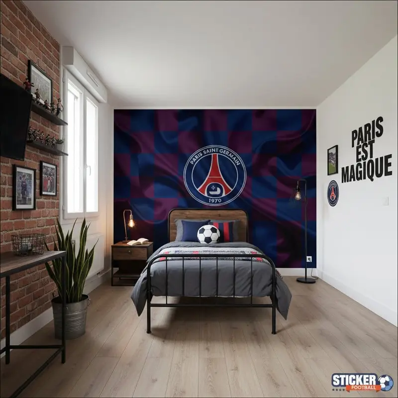 papier peint football Paris Saint Germain deco chambre