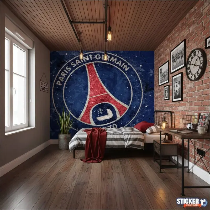 Papier peint football Paris Saint Germain sur mesure - Logo PSG