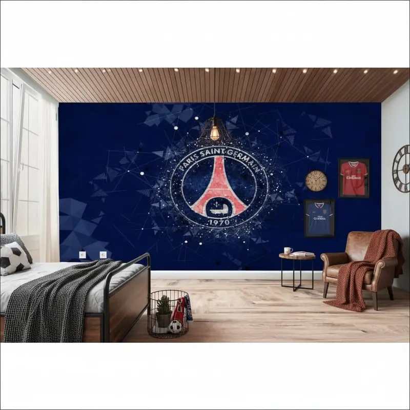 Papier peint football PSG effet graff